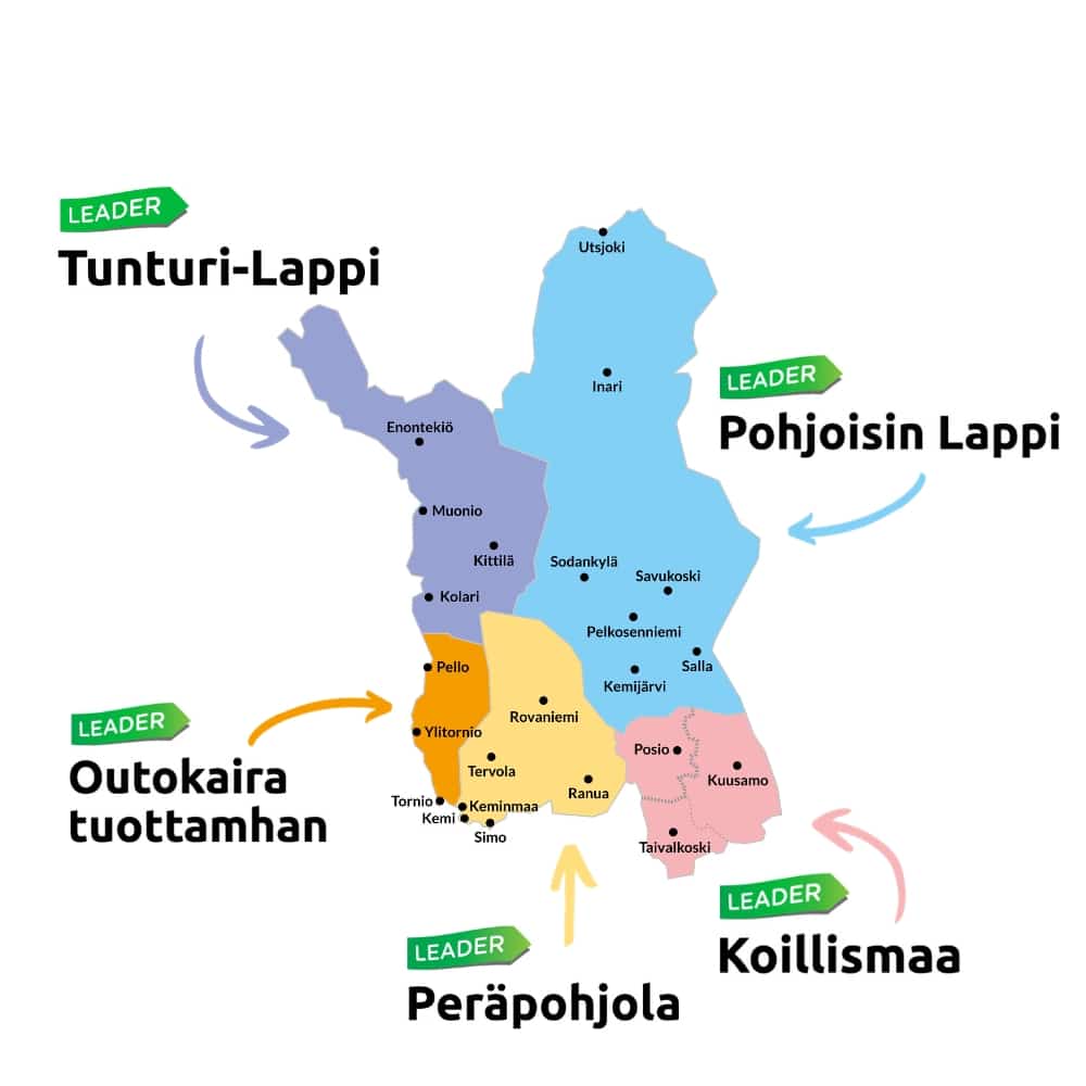 Lapin Leaderi kartalla.
